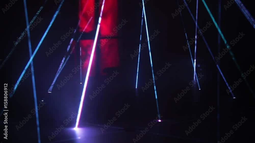 Laser stage lighting, led light sound bar. Night club show light equipment