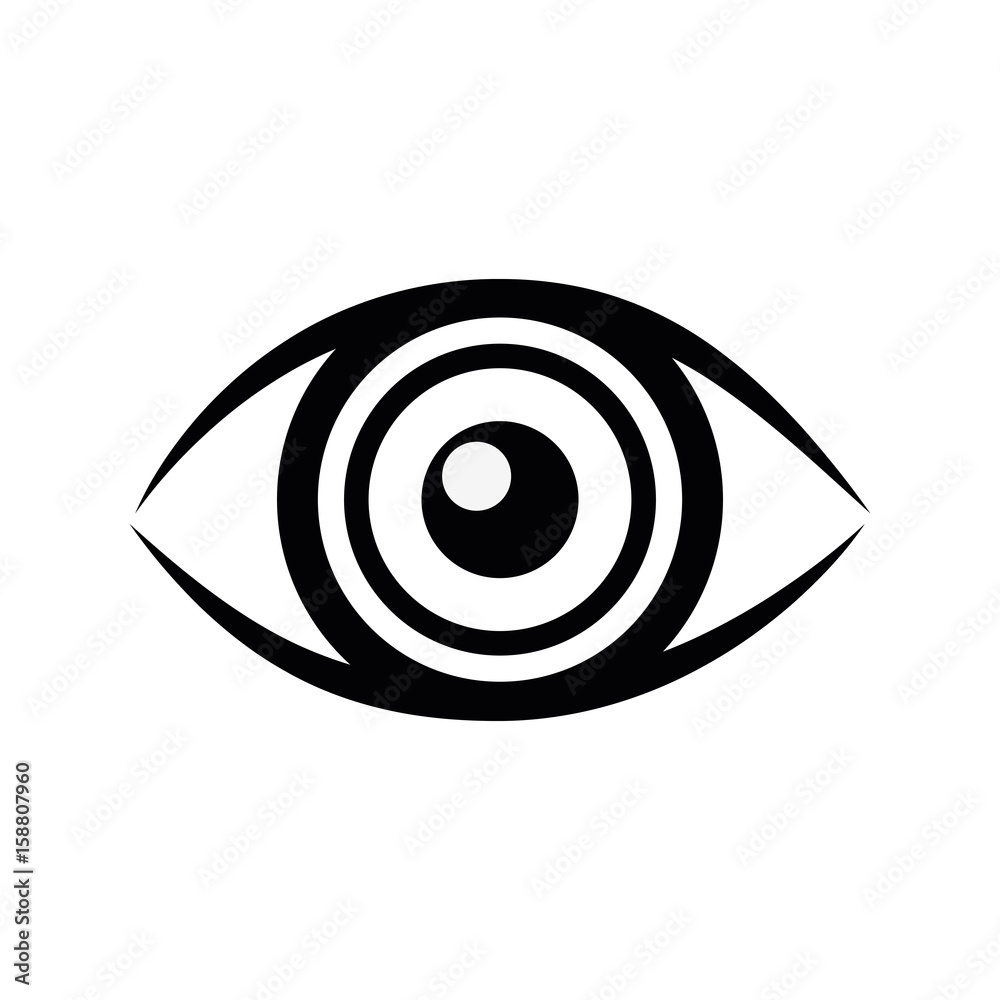 eye icon over white background vector illustration