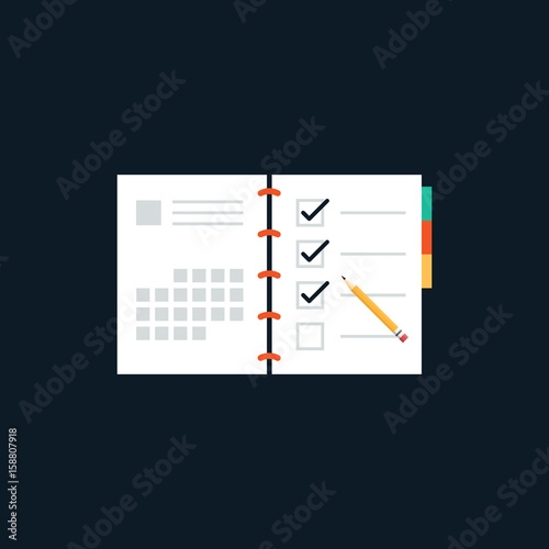 Agenda list flat design icon concept