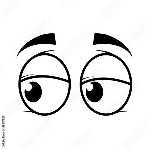 cartoon eyes icon over white background vector illustration