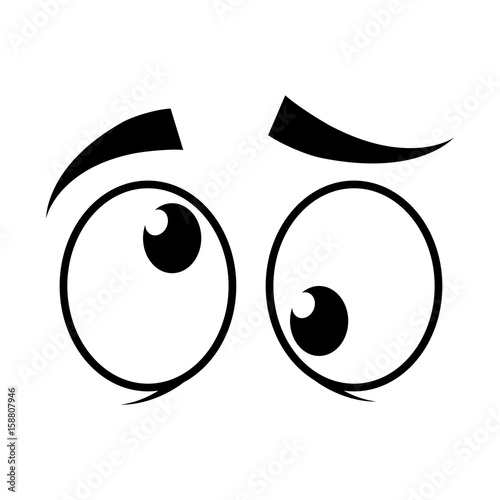 cartoon eyes icon over white background vector illustration