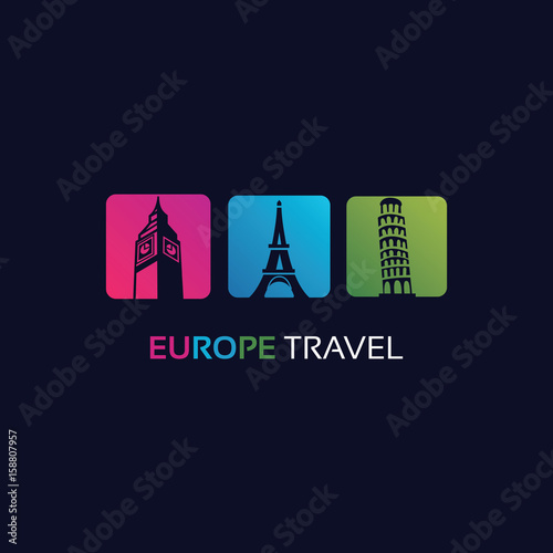 Europe Travel Logo Template Design
