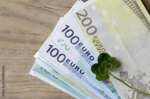 Clover leaf and Euro photo