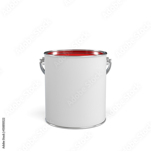 3d rendering of a paint bucket full of red paint