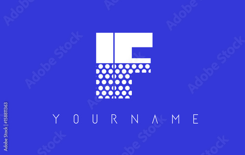 IF I F Dotted Letter Logo Design with Blue Background.