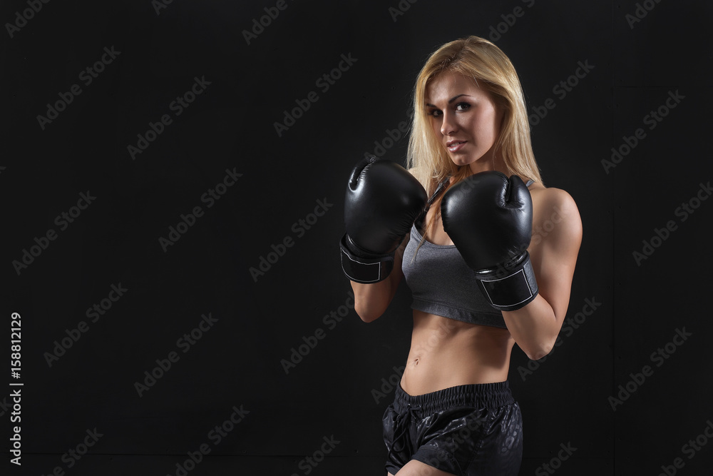 Girl in boxing gloves