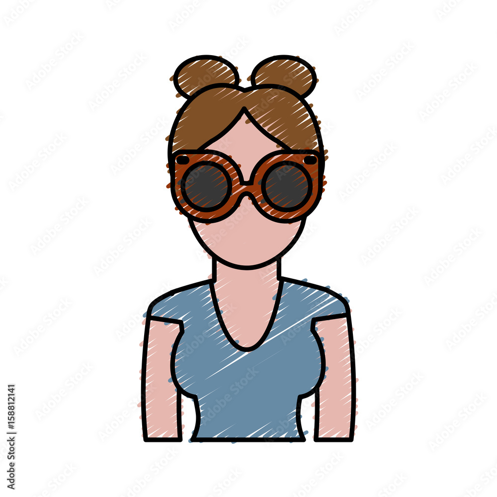 hipster woman wearing glasses icon over white background colorful design vector illustration hipster woman wearing glasses icon over white background colorful design vector illustration