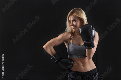 Girl in boxing gloves