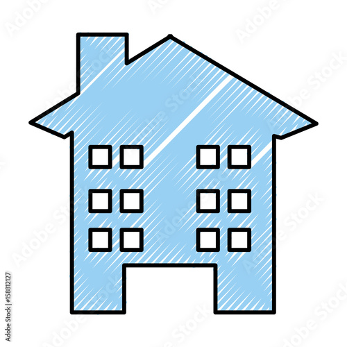 exterior building drawing icon vector illustration design