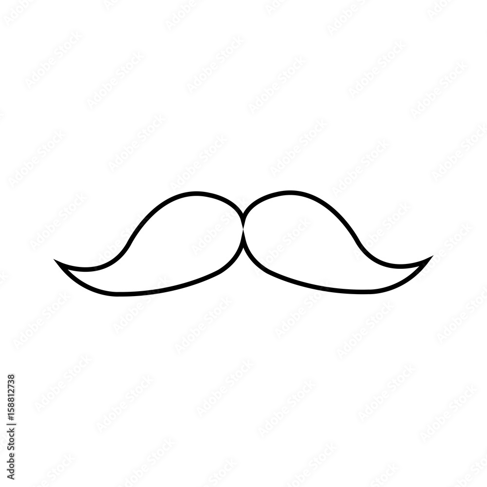 mustache icon over white background vector illustration
