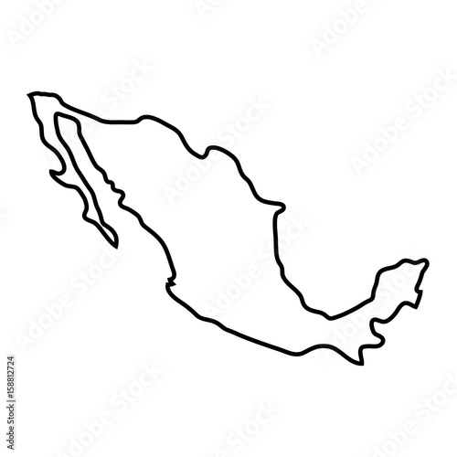 mexico country map icon over white background vector illustration