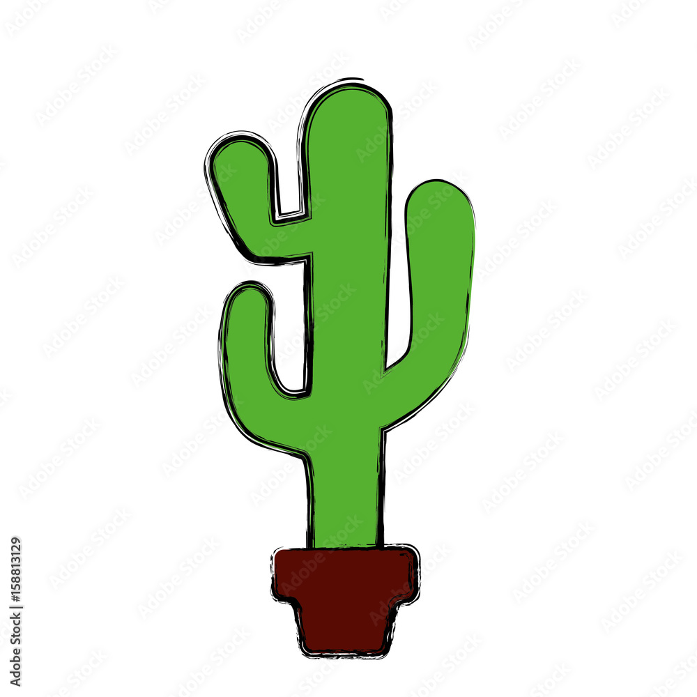 cactus in a pot icon over white background vector illustration cactus in a pot icon over white background vector illustration