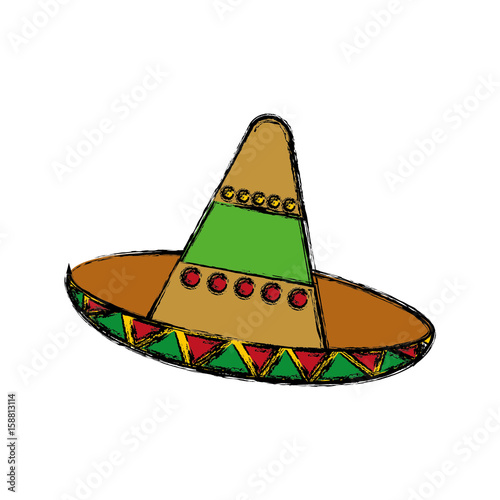 mexican hat icon over white background colorful design vector illustration