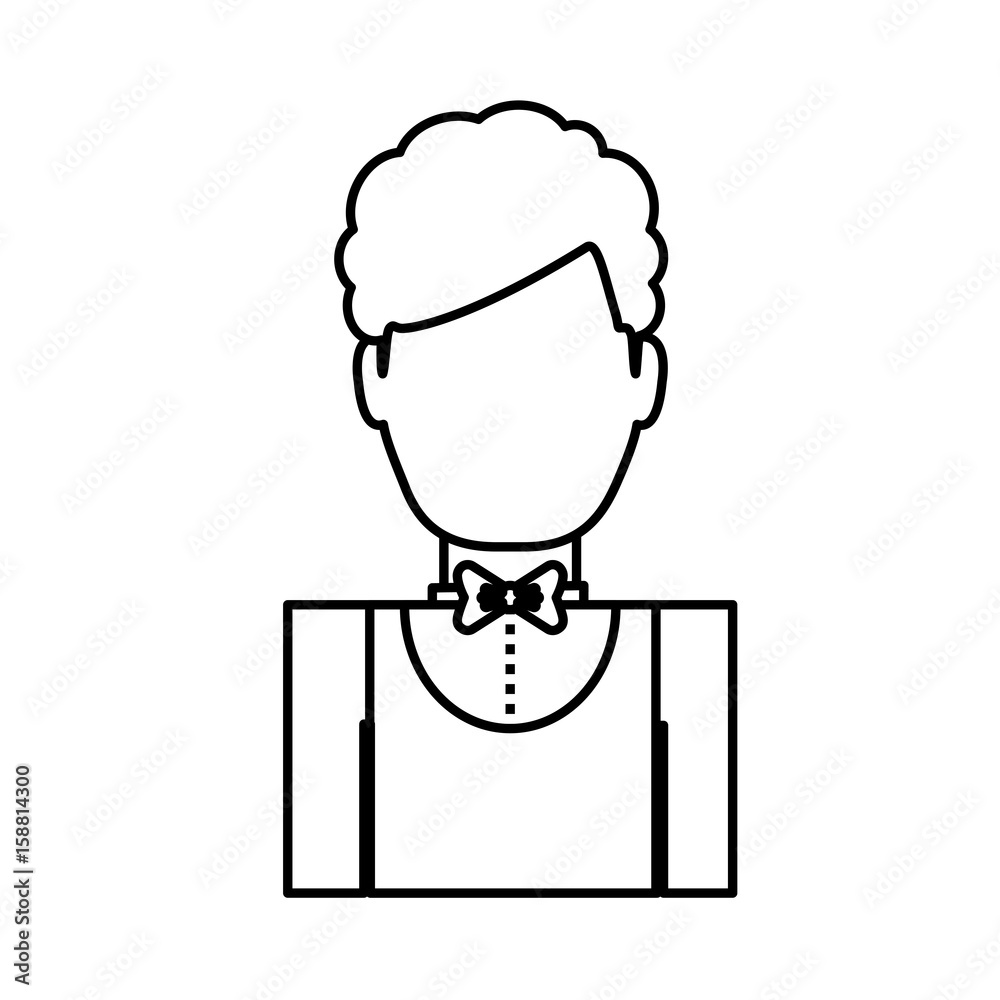 hotel waiter man icon over white background vector illustration hotel waiter man icon over white background vector illustration