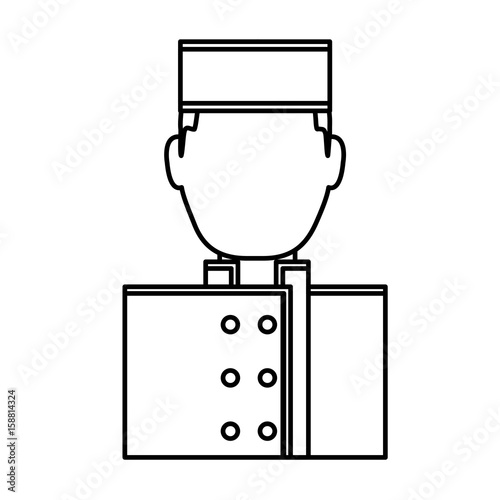 bellboy man icon over white background vector illustration