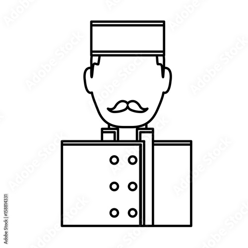 bellboy man icon over white background vector illustration