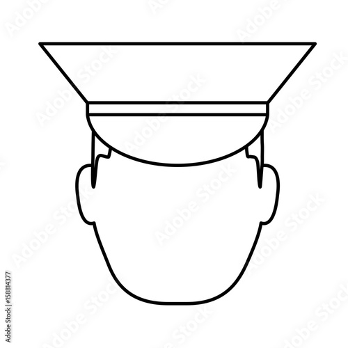 bellboy man face with a hat icon over white background vector illustration