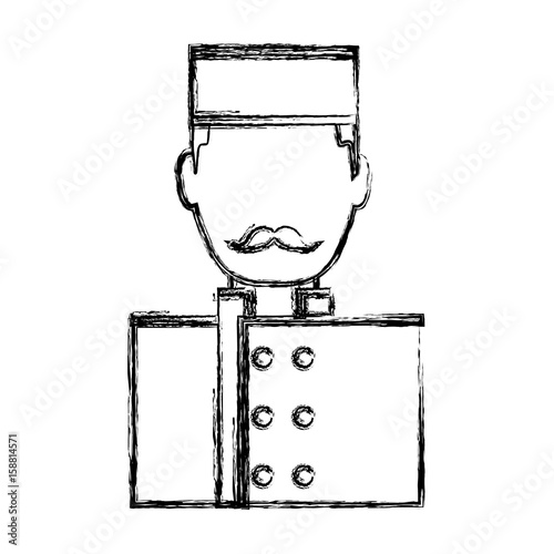 bellboy man icon over white background vector illustration