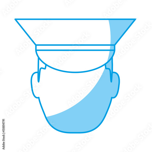 bellboy man face with a hat icon over white background vector illustration