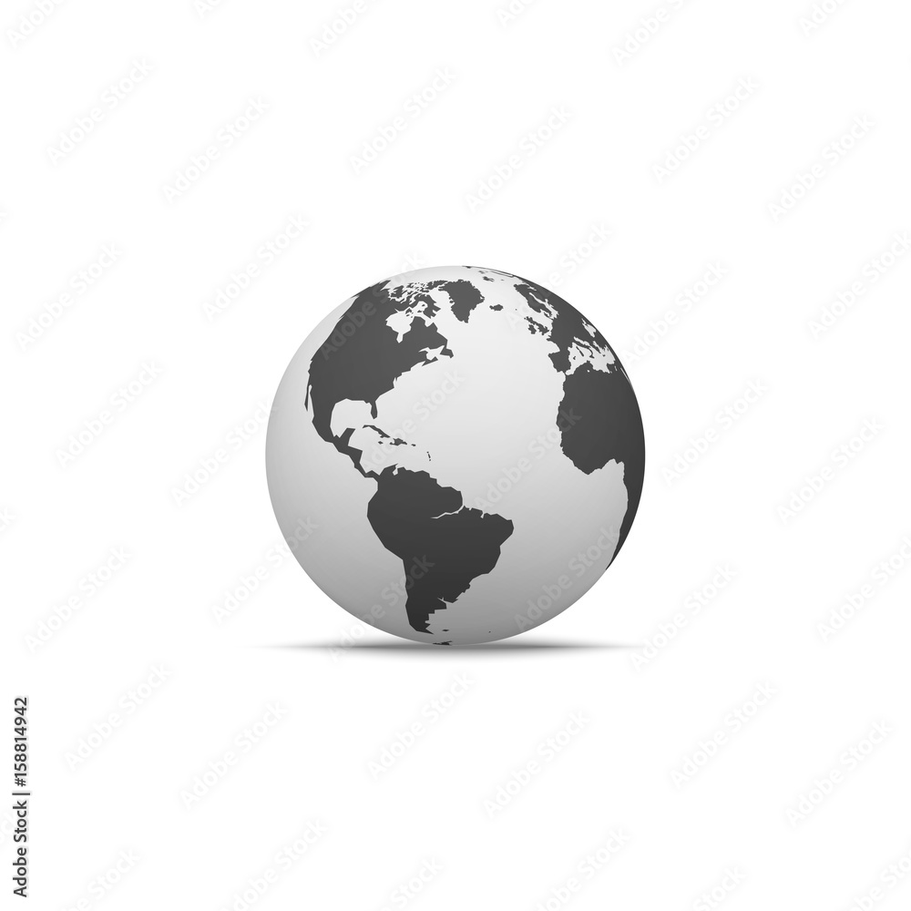 Globe Shape in realistic Style with Shadow Globe Shape in realistic Style with Shadow