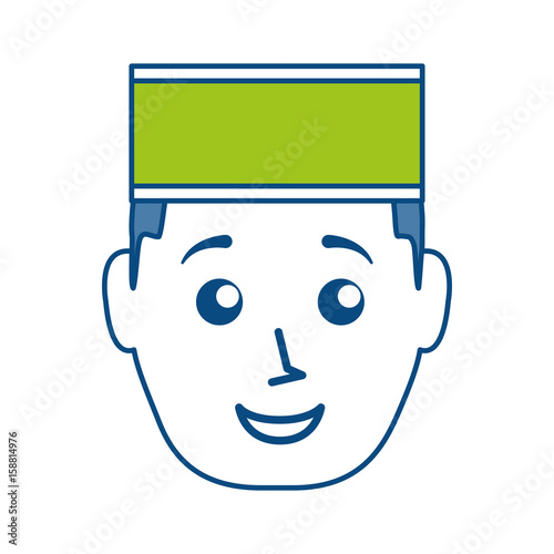 cartoon bellboy man icon over white background colorful design vector illustration
