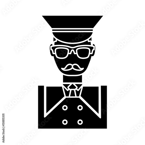 bellboy man icon over white background vector illustration