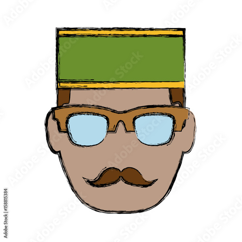 bellboy man icon over white background vector illustration