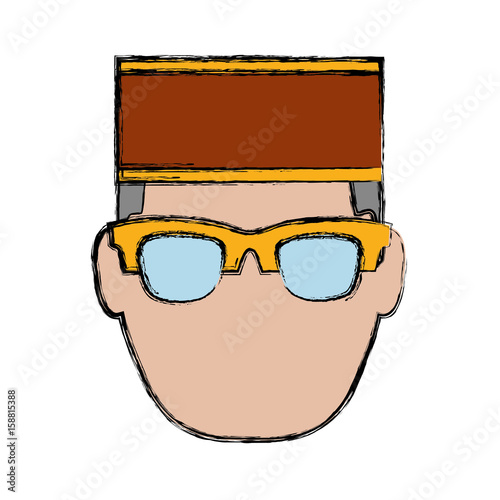 bellboy man icon over white background vector illustration