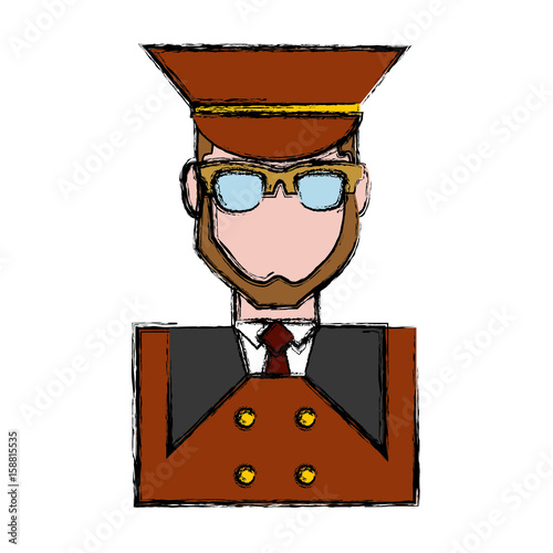 bellboy man icon over white background vector illustration