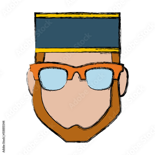 bellboy man icon over white background vector illustration