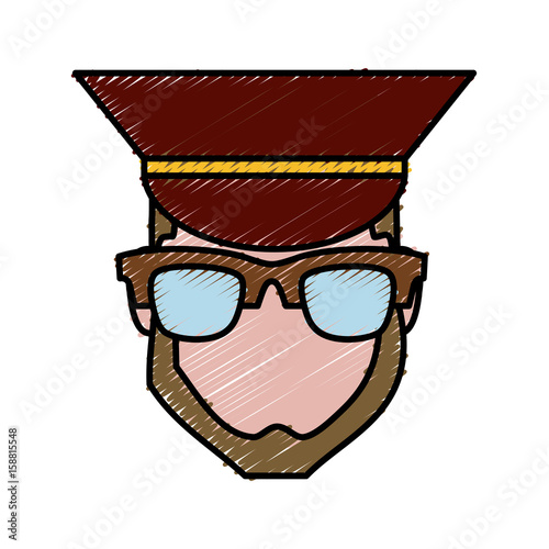 bellboy man icon over white background vector illustration