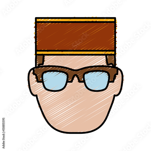 bellboy man icon over white background vector illustration