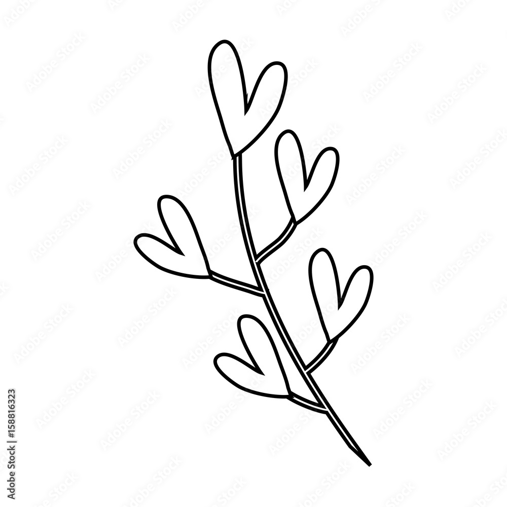 stem with leaves icon over white background vector illustration stem with leaves icon over white background vector illustration