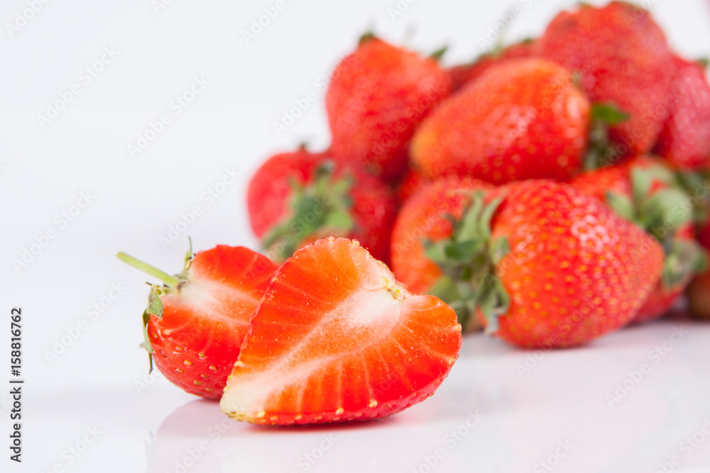 Strawberries berry close up on white background Strawberries berry close up on white background
