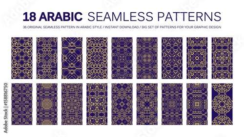 18 Modern line vector traditional arabic pattern photo