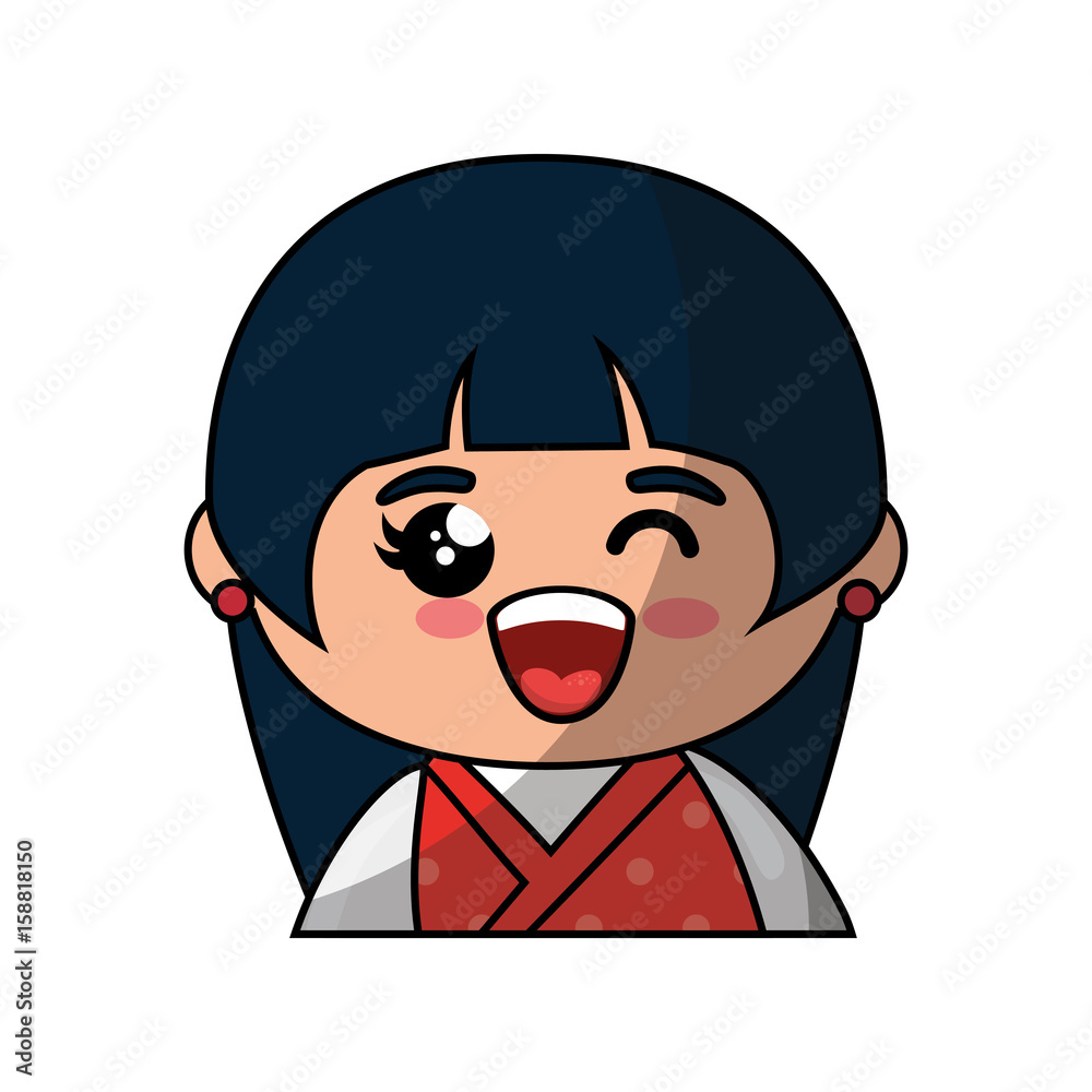 Cute japanese girl cartoon icon vector illustration graphic design Cute japanese girl cartoon icon vector illustration graphic design