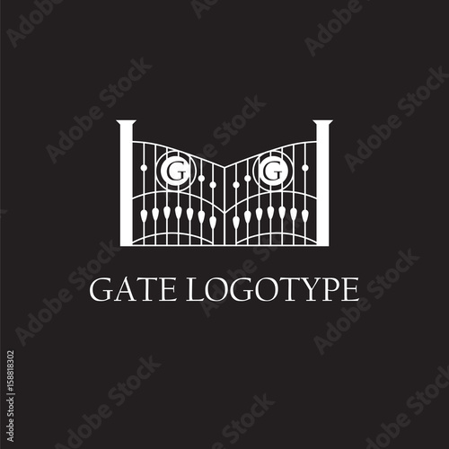 Company logo with gate illustration