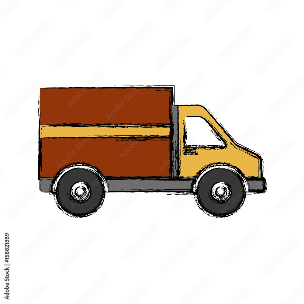 Cargo truck icon over white background vector illustration