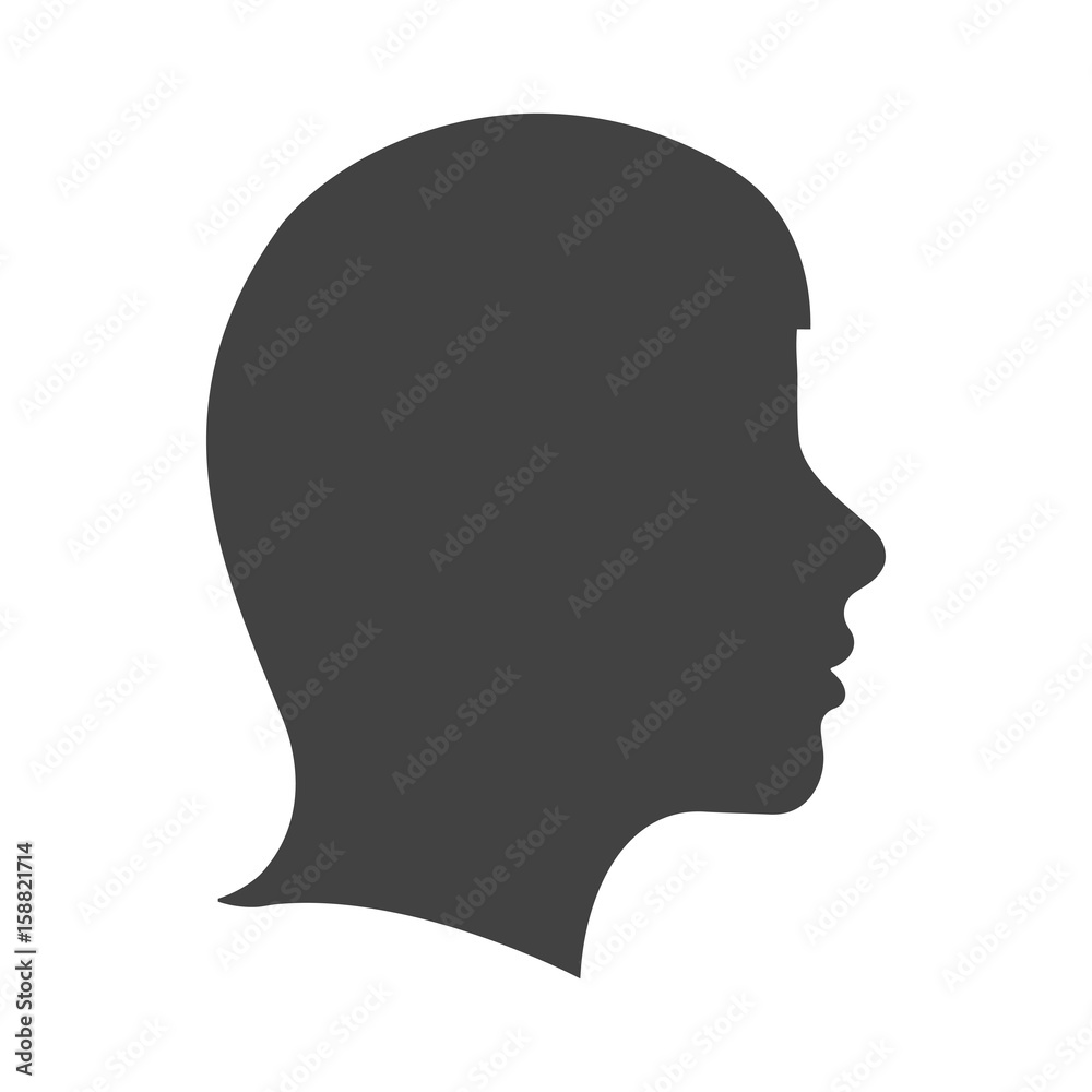 womans face profile icon over white background vector illustration