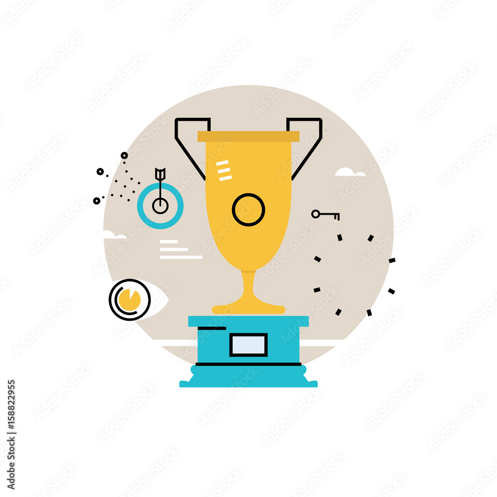 Champion of competition, reward, goblet winner, winner cup, business success, leadership concept  flat vector illustration design for mobile and web graphics