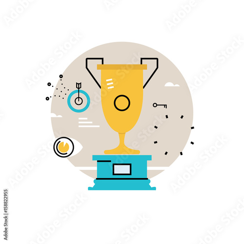 Champion of competition, reward, goblet winner, winner cup, business success, leadership concept  flat vector illustration design for mobile and web graphics