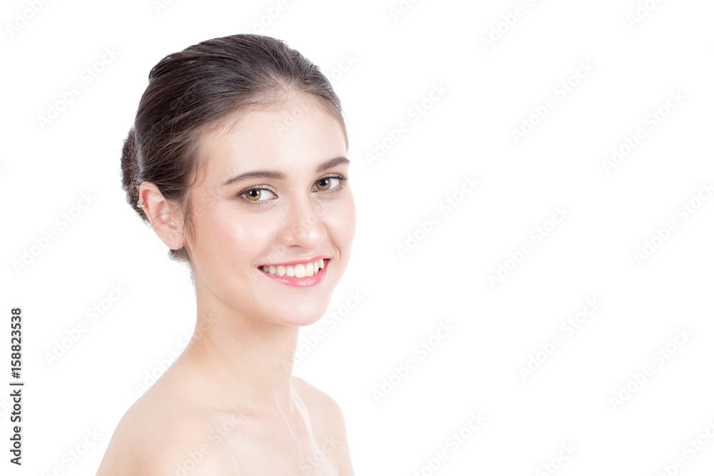 Beautiful Woman Face Portrait Beauty with maleup concept. Fashion Beauty Model isolated on white, 20s year old. Beautiful Woman Face Portrait Beauty with maleup concept. Fashion Beauty Model isolated on white, 20s year old.