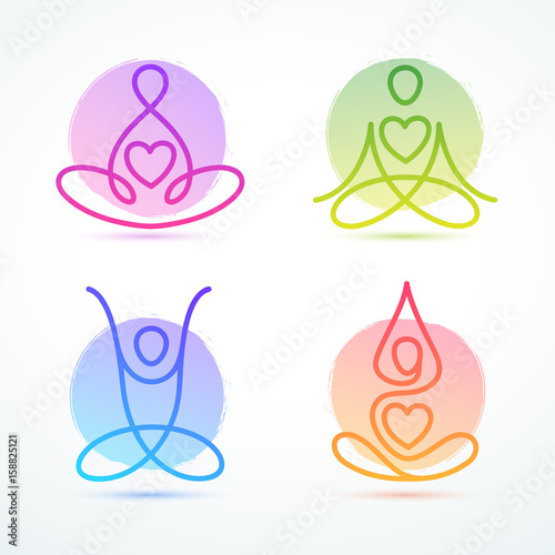 Line-figure in a lotus pose