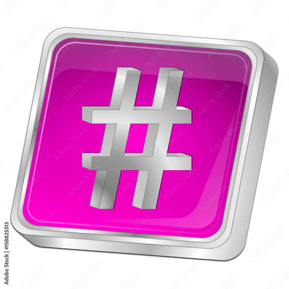 Fototapeta premium Hashtag Button - 3D illustration