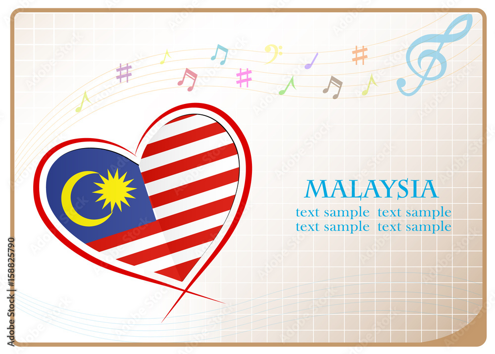 Obraz premium heart logo made from the flag of Malaysia