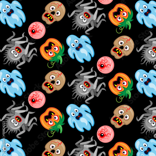 Halloween icons. Design elements for halloween party poster. Flat cartoon illustration. Objects isolated on a white background.