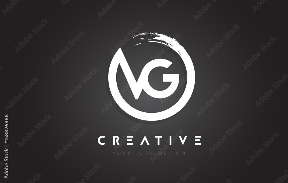 VG Circular Letter Logo with Circle Brush Design and Black Background. VG Circular Letter Logo with Circle Brush Design and Black Background.