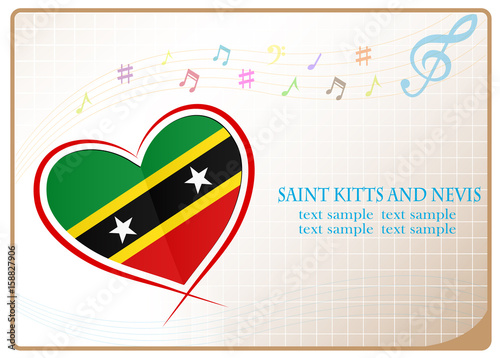 heart logo made from the flag of Saint Kitts and Nevis