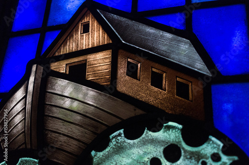 Noah's Ark Stained Glass Window