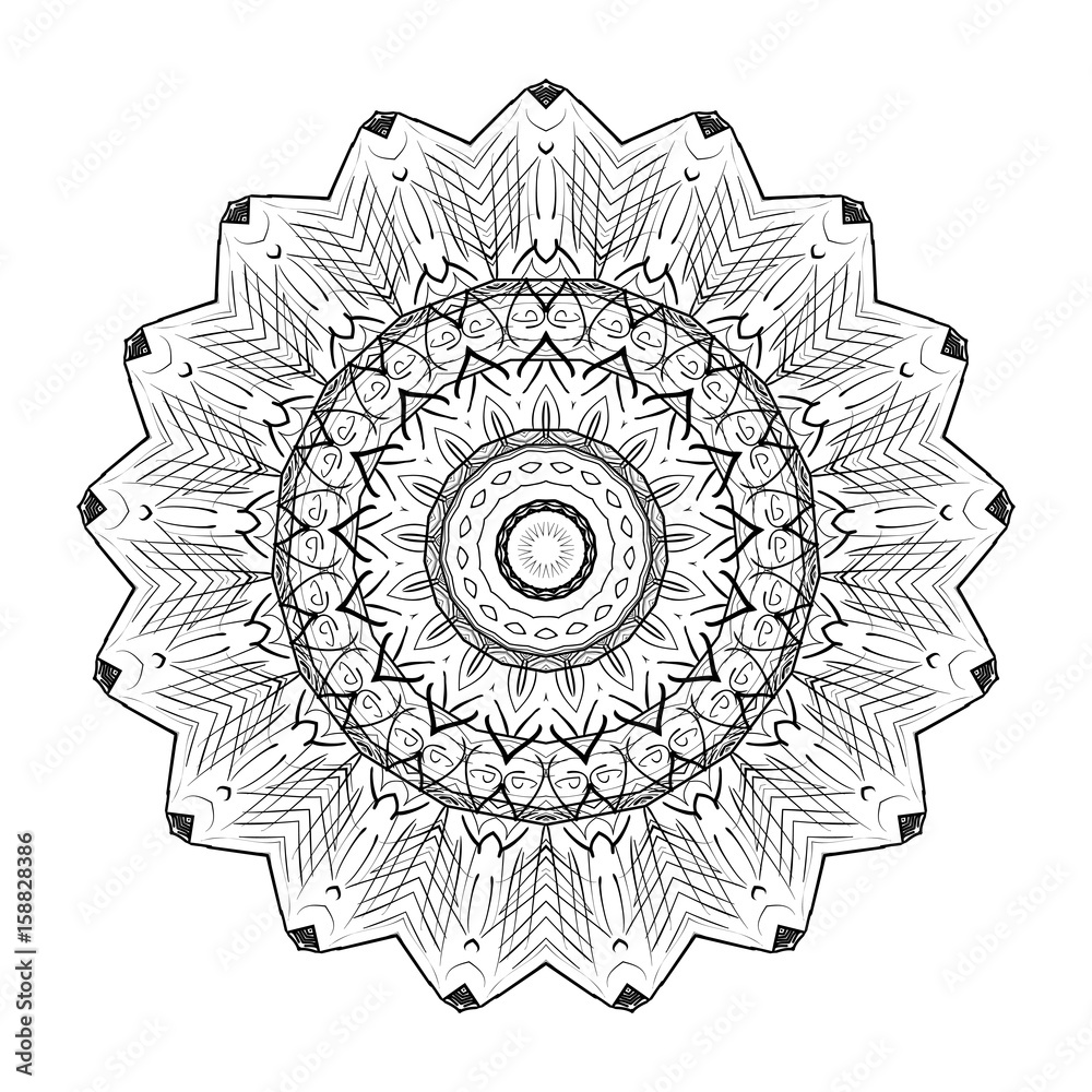 Fototapeta premium Colorful mandala on the white background